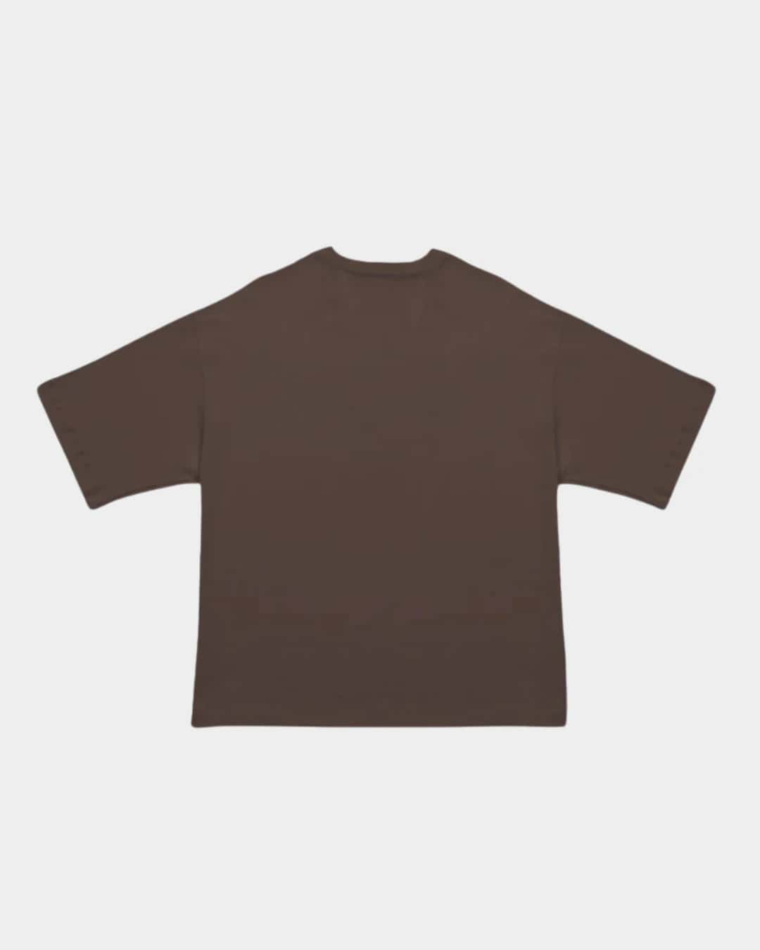 CAMISETA BLOCK AMARILLO SOBRE CAFE OVERSIZE - miniatura 2