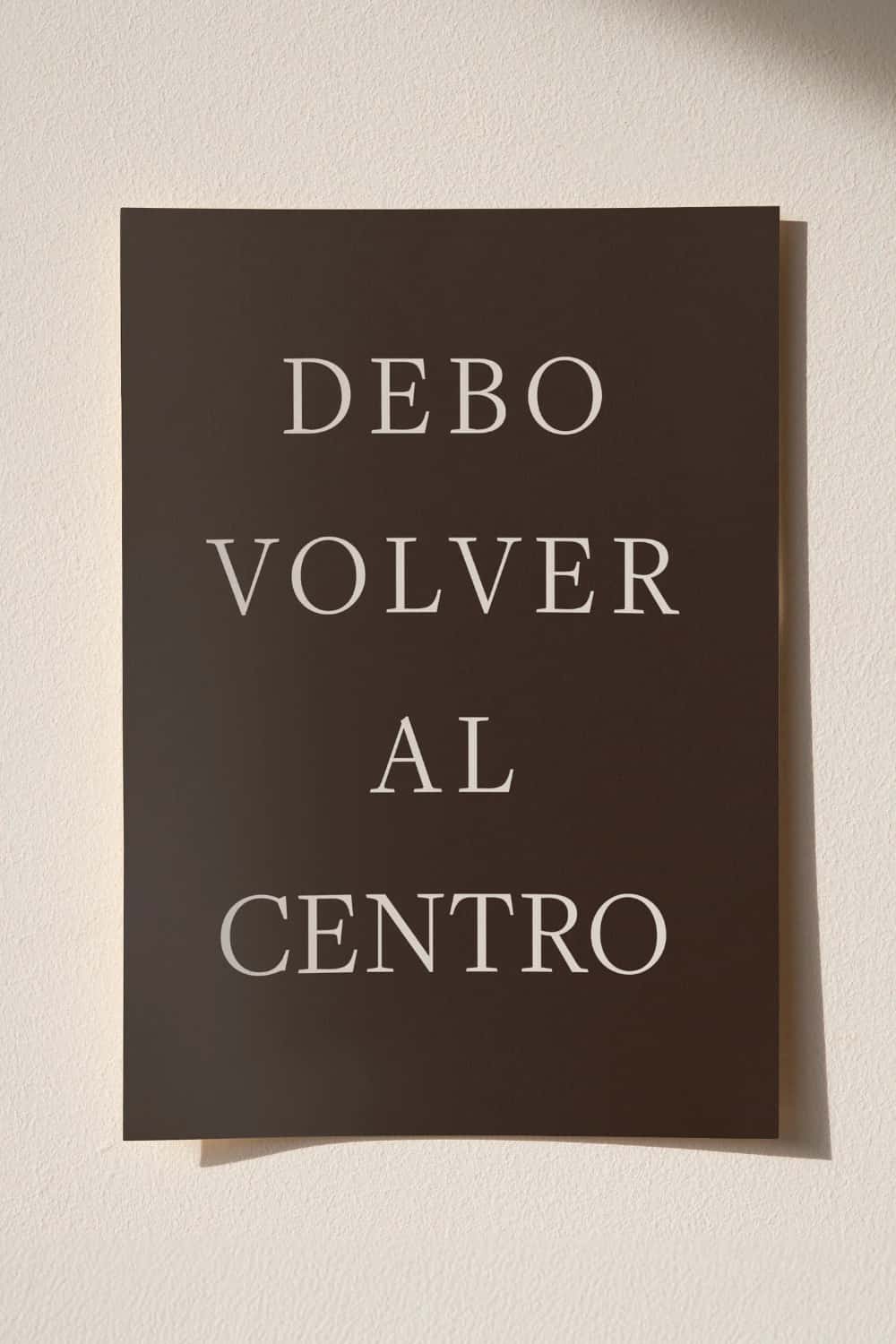 POSTER 50 X 70 - DEBO VOLVER AL CENTRO