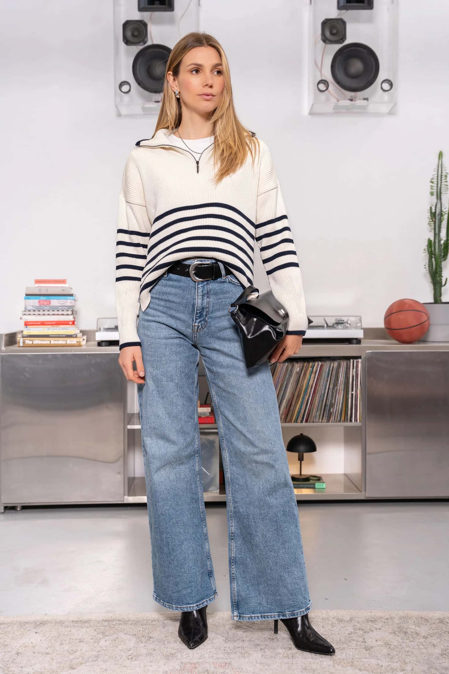 Suéter Halfzip Rib Algodón Mujer Monet - miniatura 4