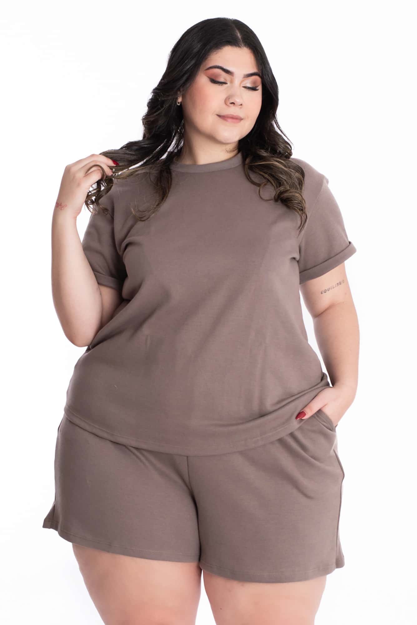 Camiseta Lorena Cocoa Tela Premium