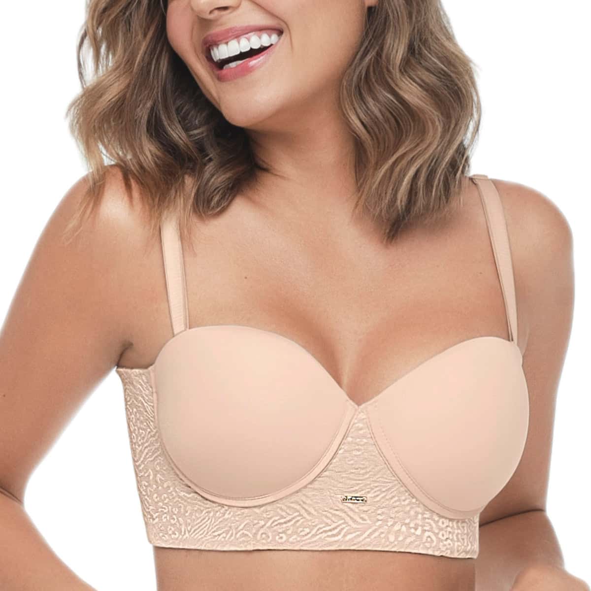 BUSTIER STRAPLESS CON ESPALDA Y BASE DOBLE TELA
