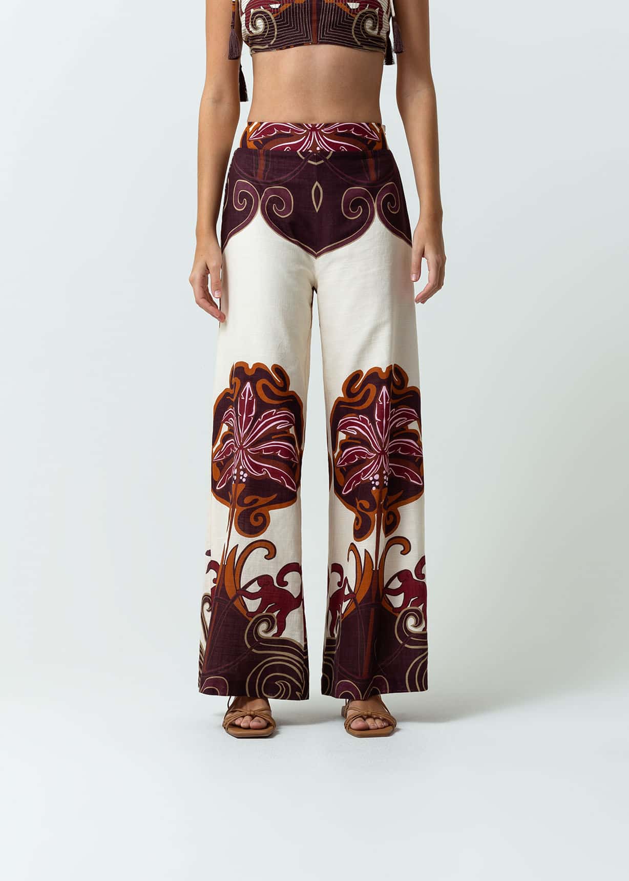Pantalón Palazzo tiro alto estampado