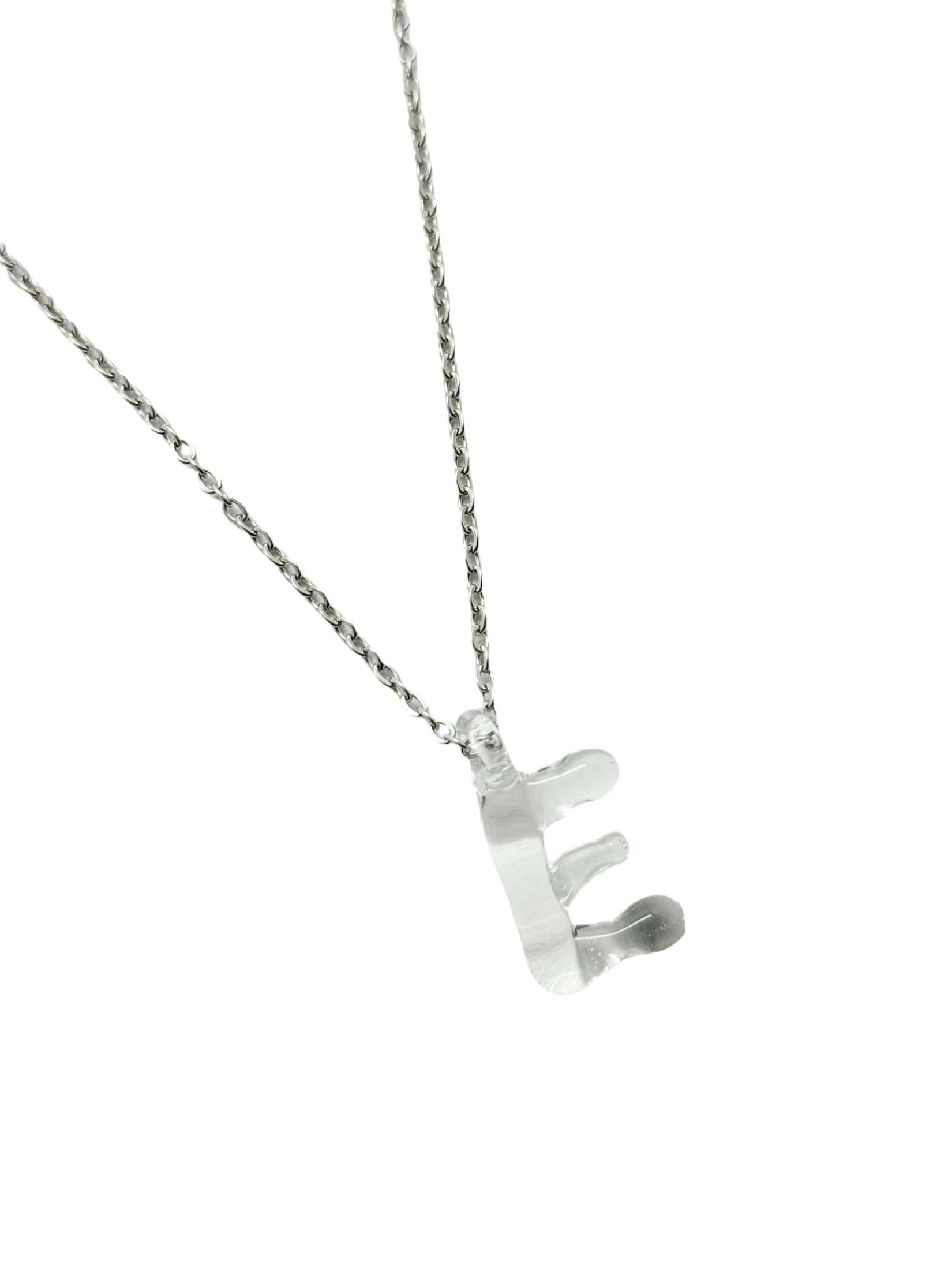 clear glass necklace 1 letter - miniatura 14