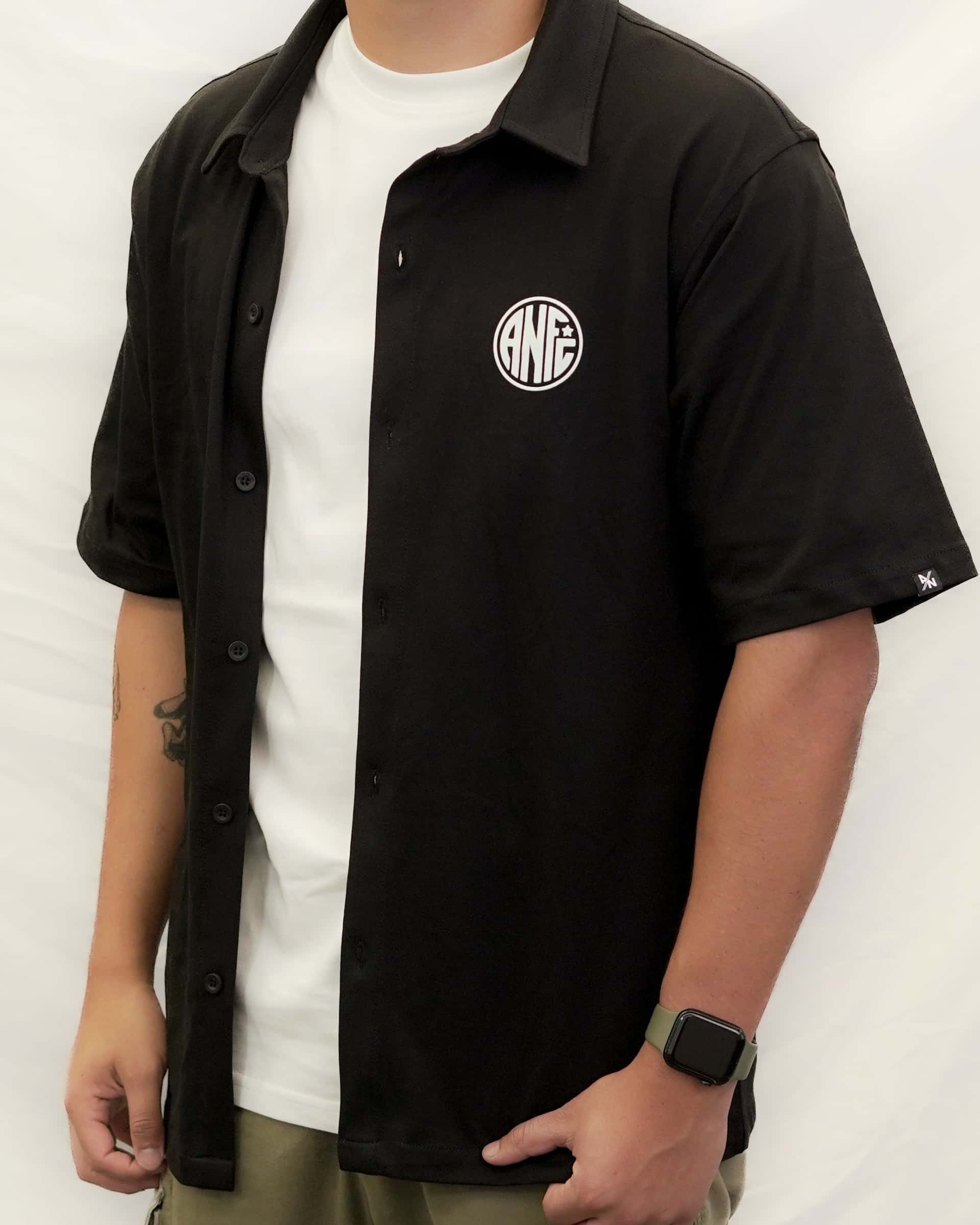 CAMISA NEGRA MANGA CORTA ANFC - miniatura 3