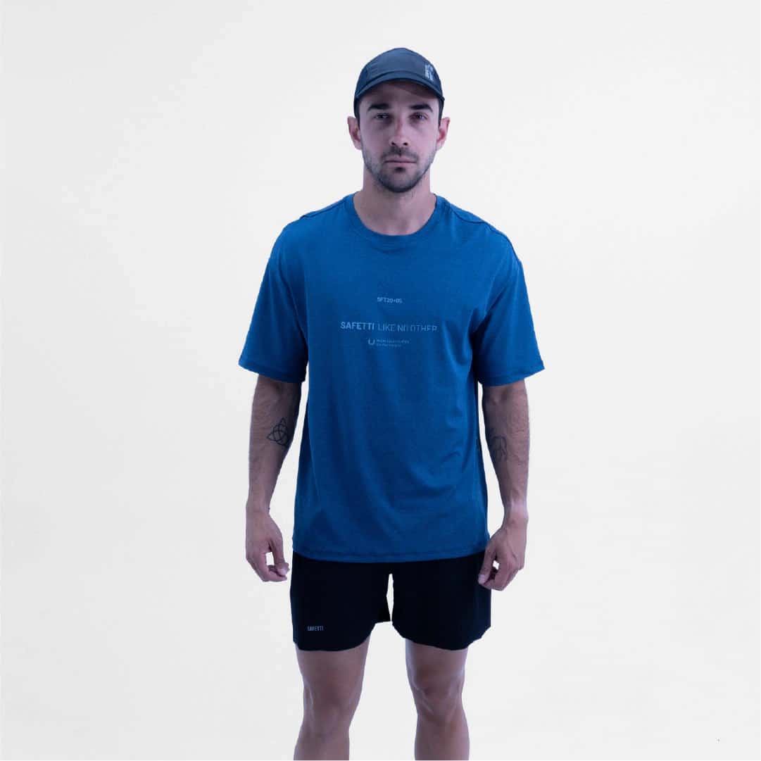 CAMISETA LIFESTYLE MANGA CORTA ROAM OVERSIZE BLUE PARA HOMBRE - miniatura 3