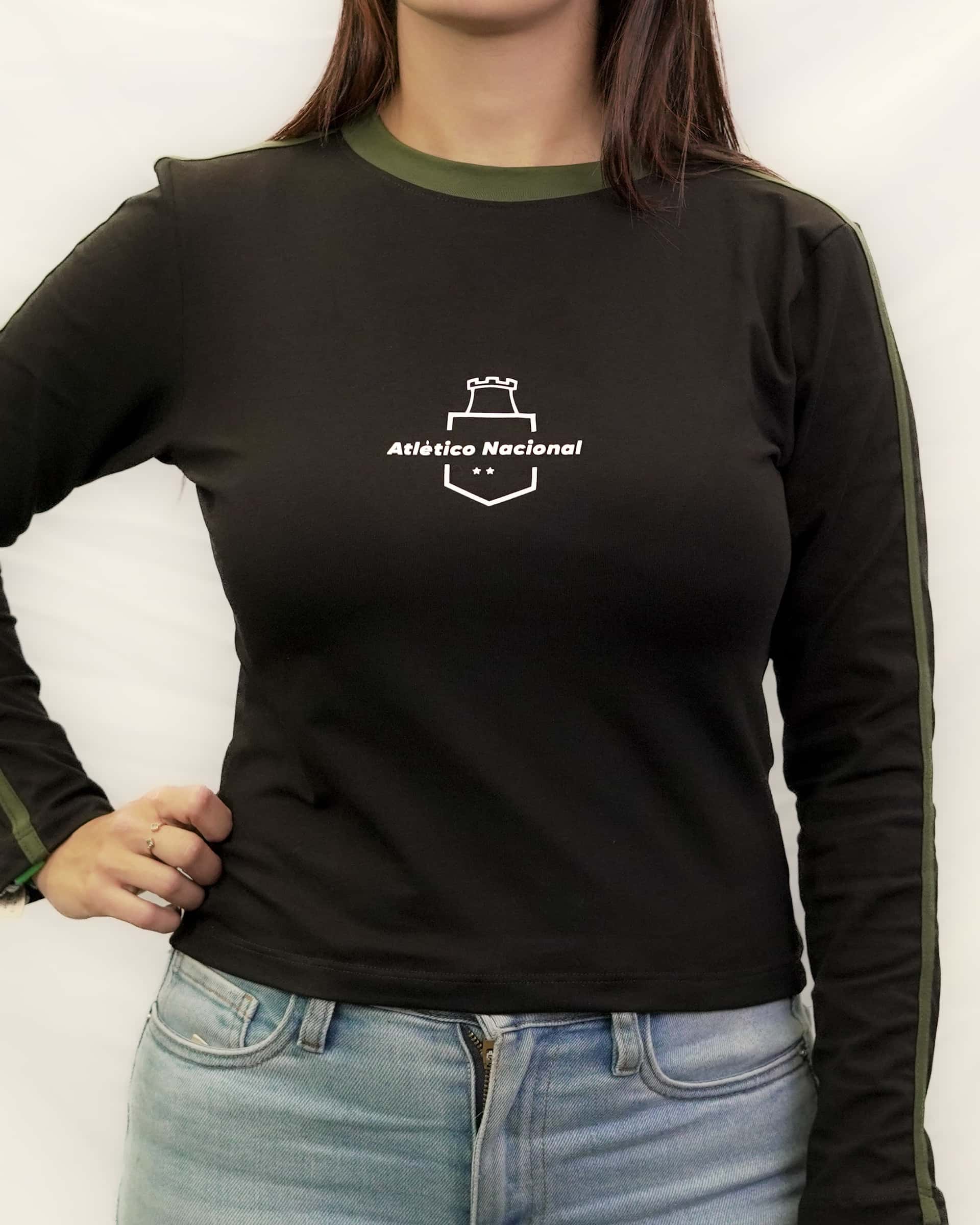 TOP NEGRO MANGA LARGA ANFC MUJER