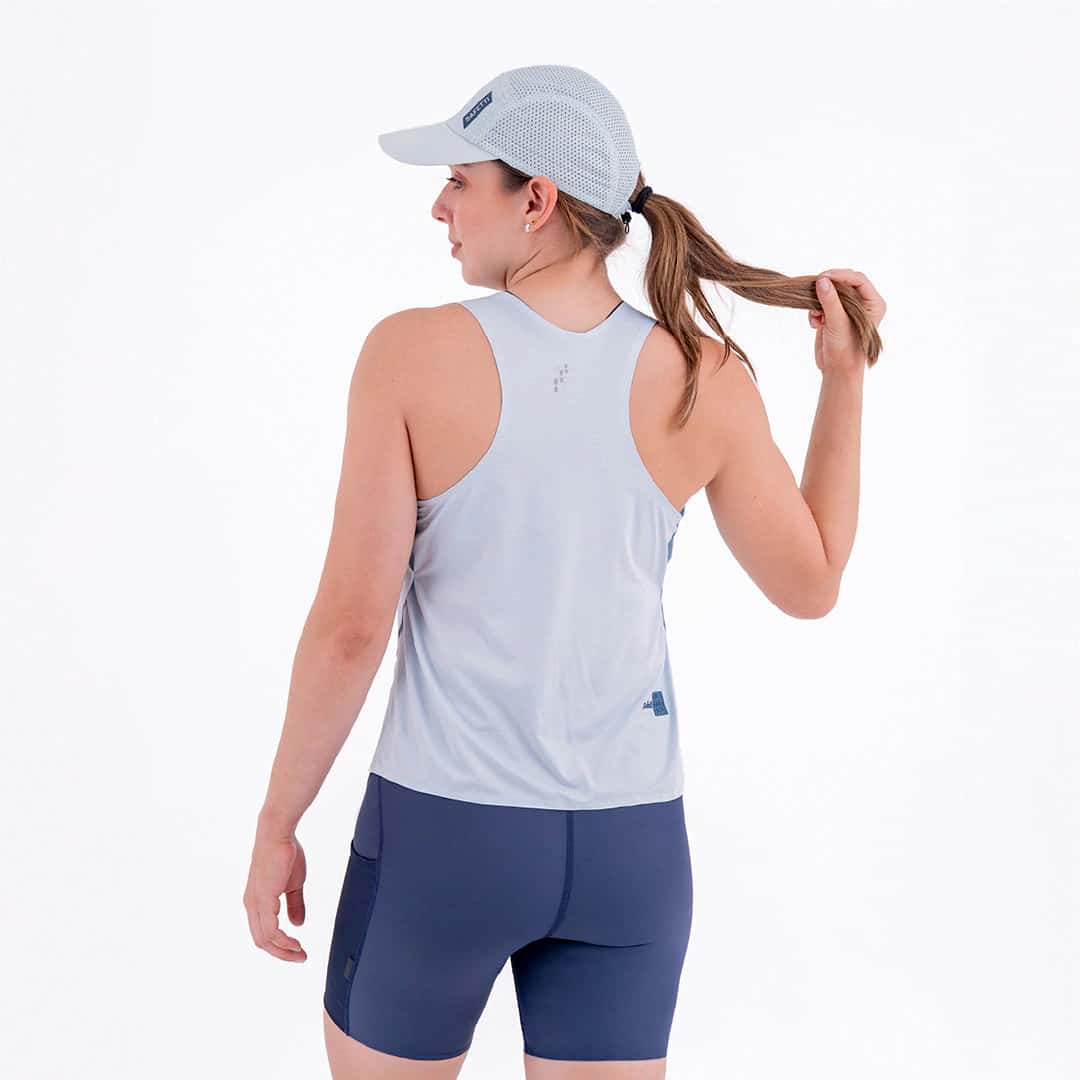 CAMISETA RUNNING MANGA SISA LEVIT AZUL CLARO PARA MUJER - miniatura 2