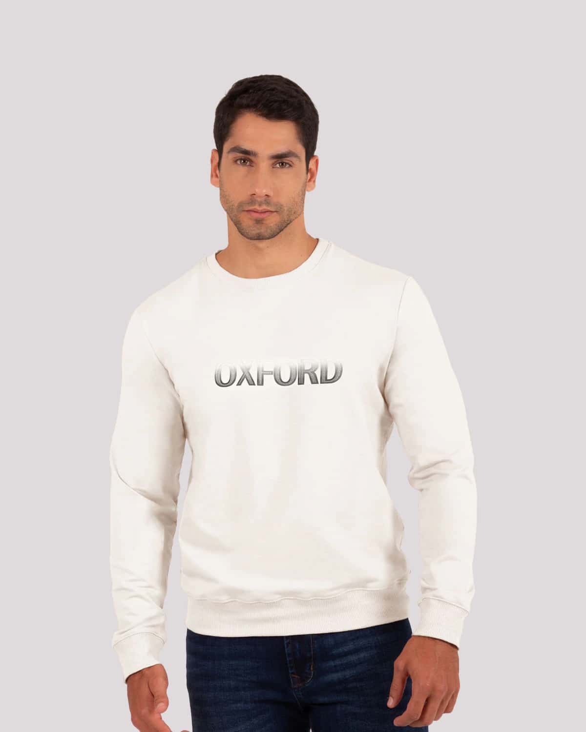 Buzo ivory estampado frontal para hombre