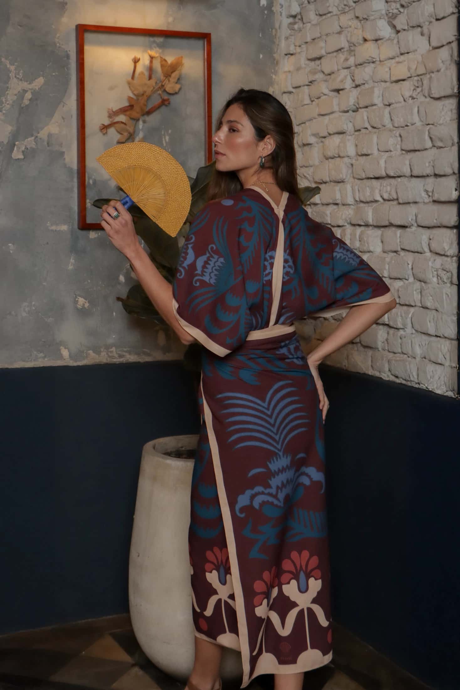 Kimono Corto Agave Vinotinto, Lino - miniatura 4