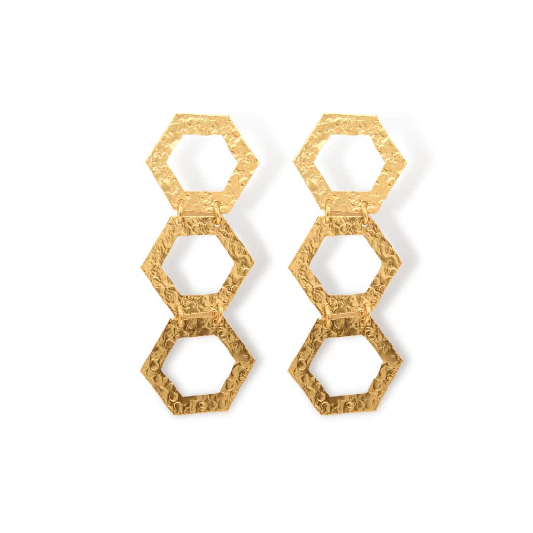 Aretes de tres hexágonos