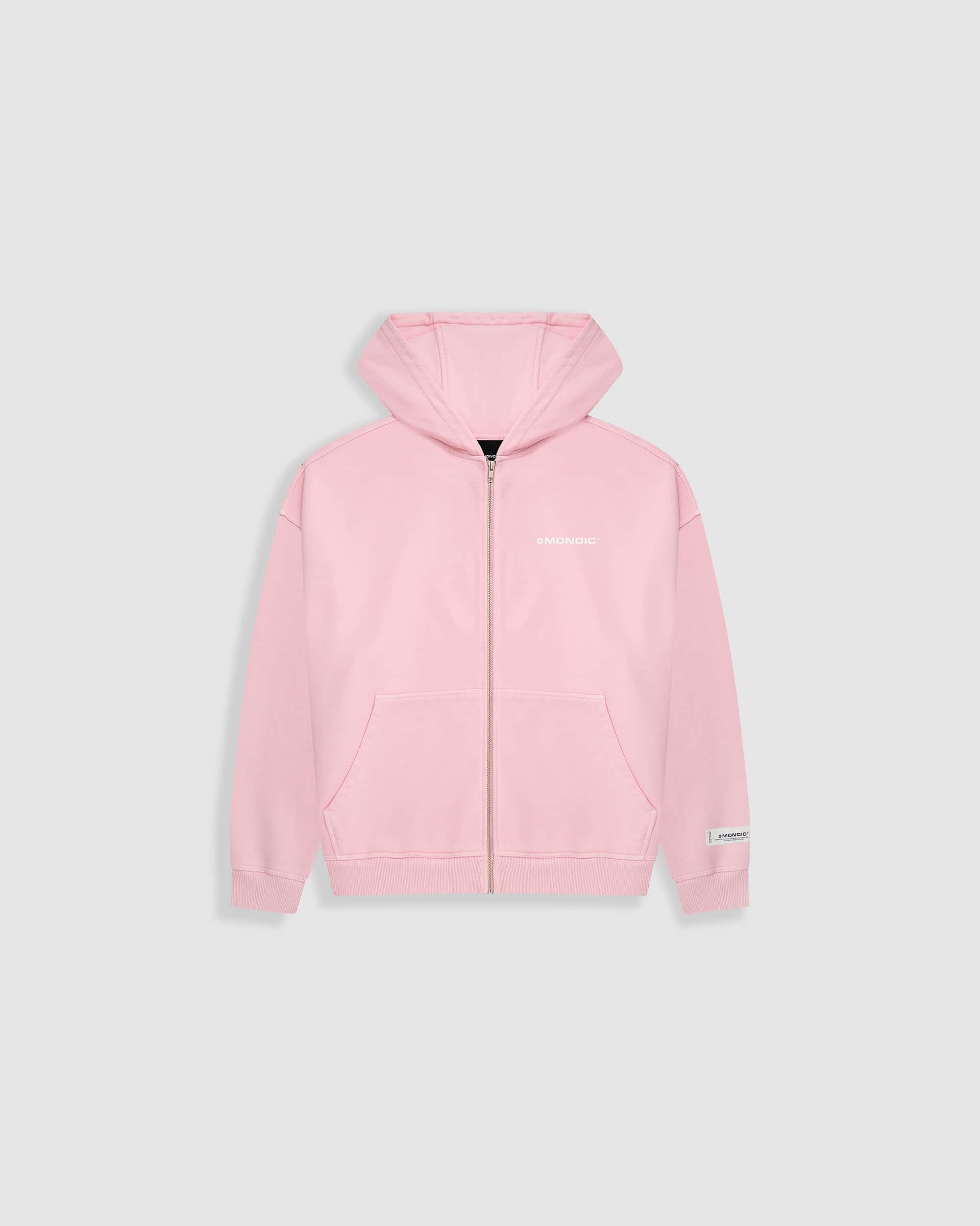 Zip Hoodie Oversized Básico V3 - Rosado Pastel