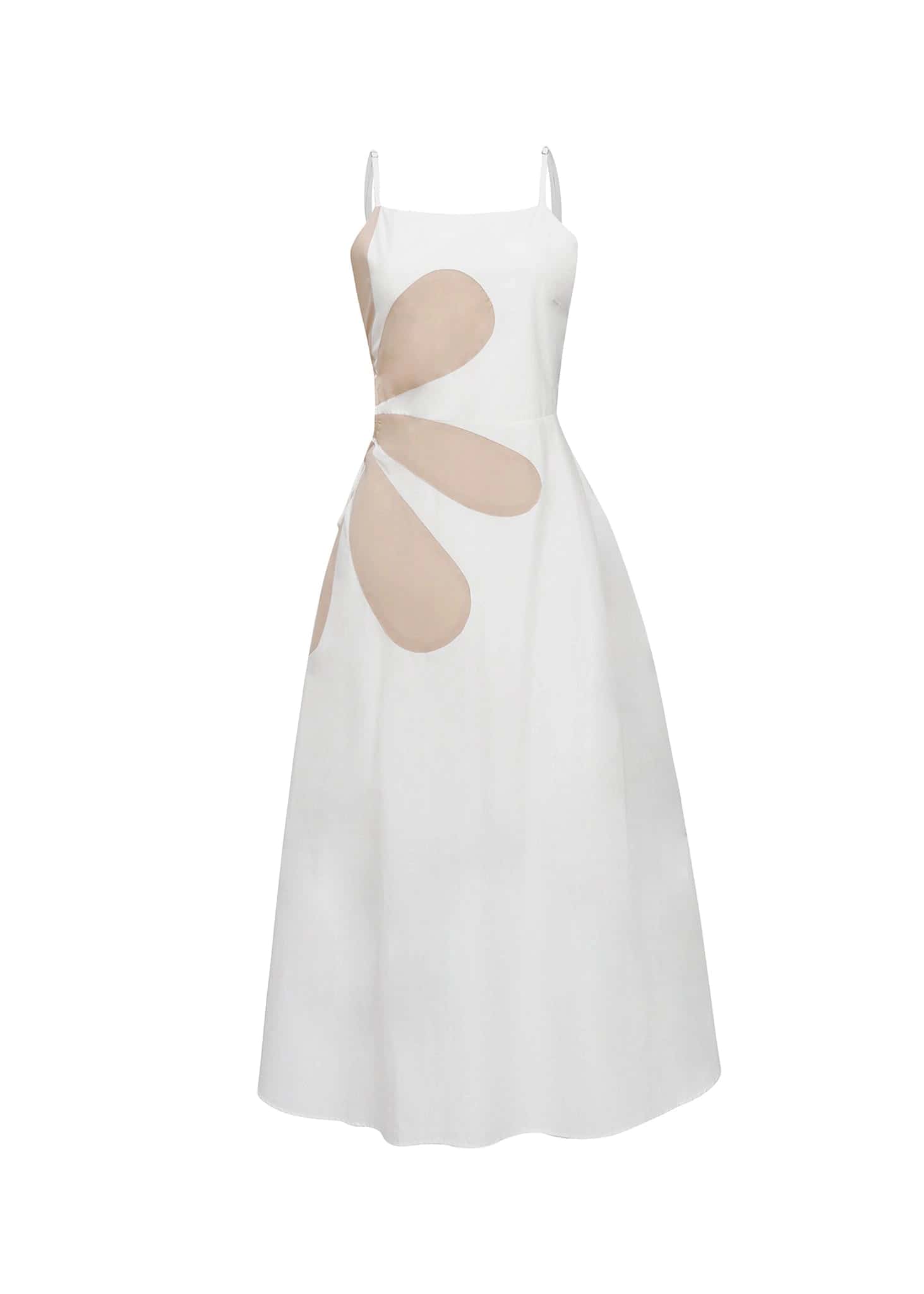 Vestido Midi "Cut-Out" con Diseño Floral Lateral