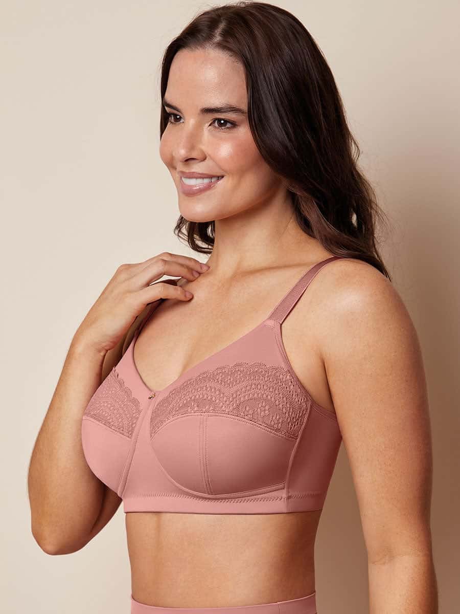 Brasier Clásico Sin Aro Espalda Ancha Rosa Salmón