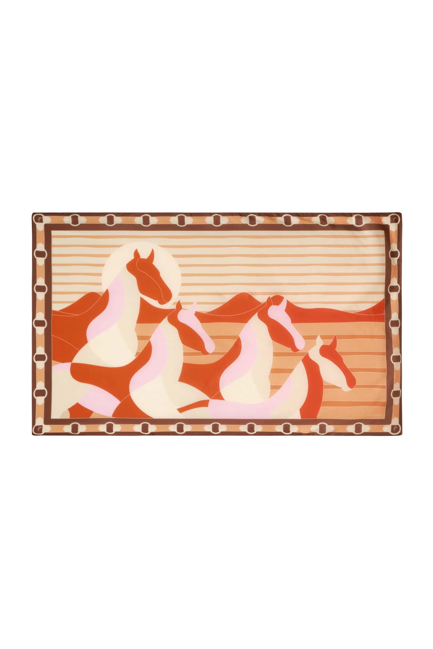De La Falaise Cotton Silk Sarong / Orange Horses - miniatura 4