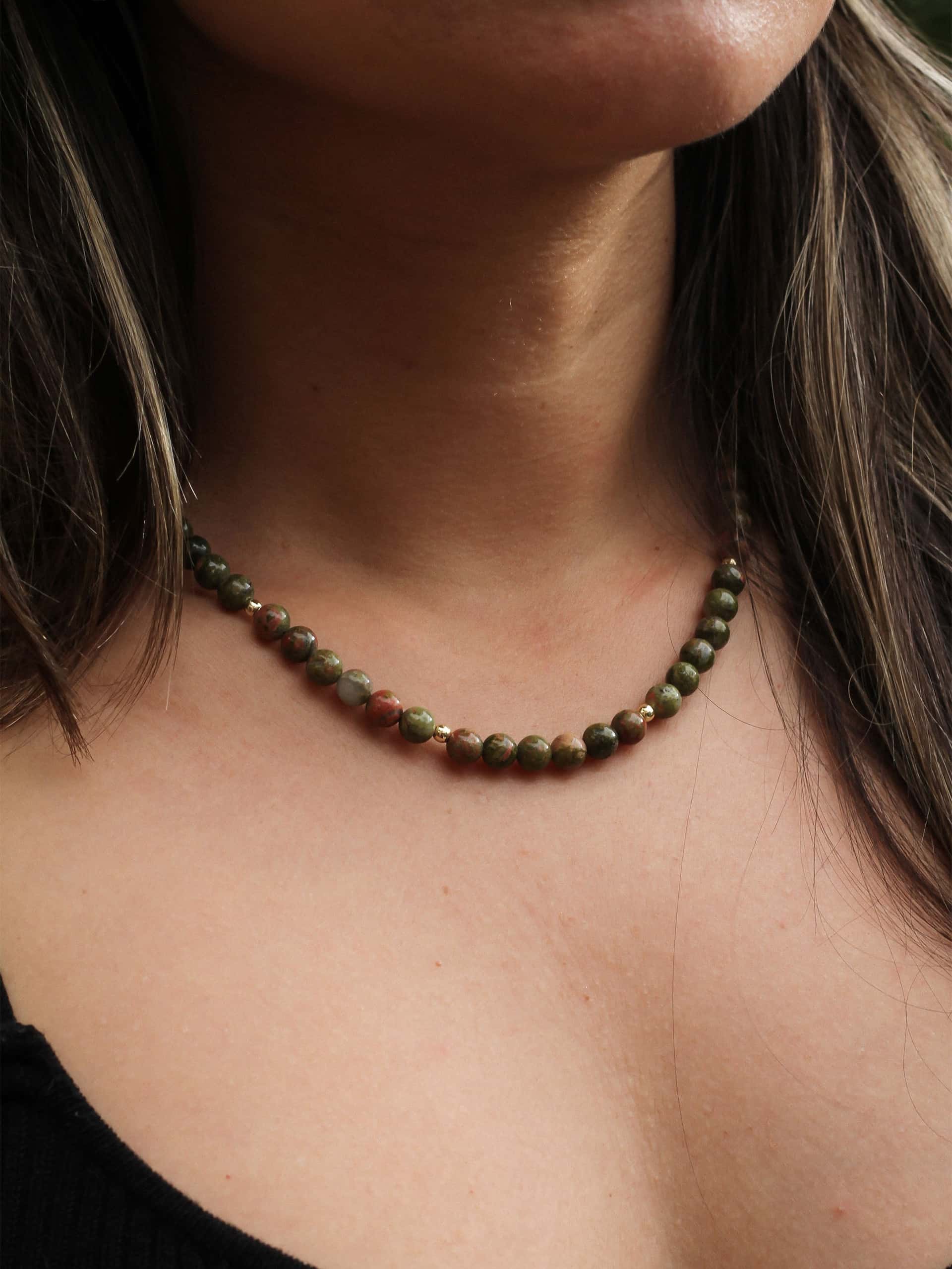 Choker Jasper Musgo 6mm