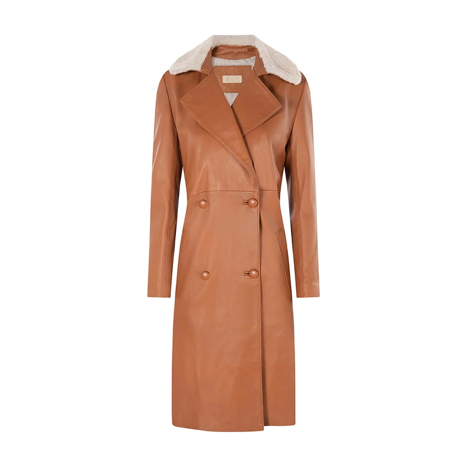 MIA MAXI SHEEPSKIN NECK TRENCH COAT