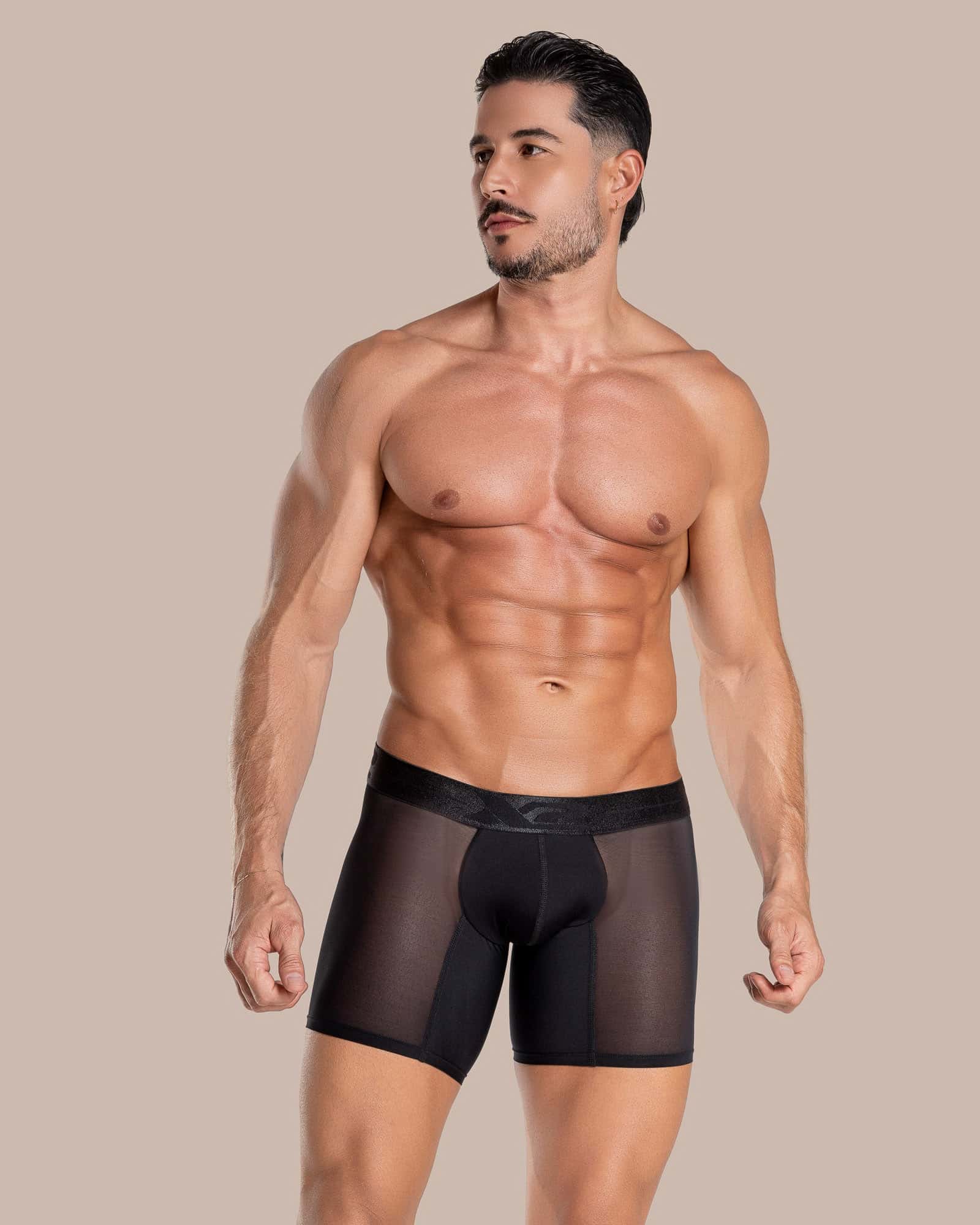 Bóxer Medio Simmetry Nylon Negro X2