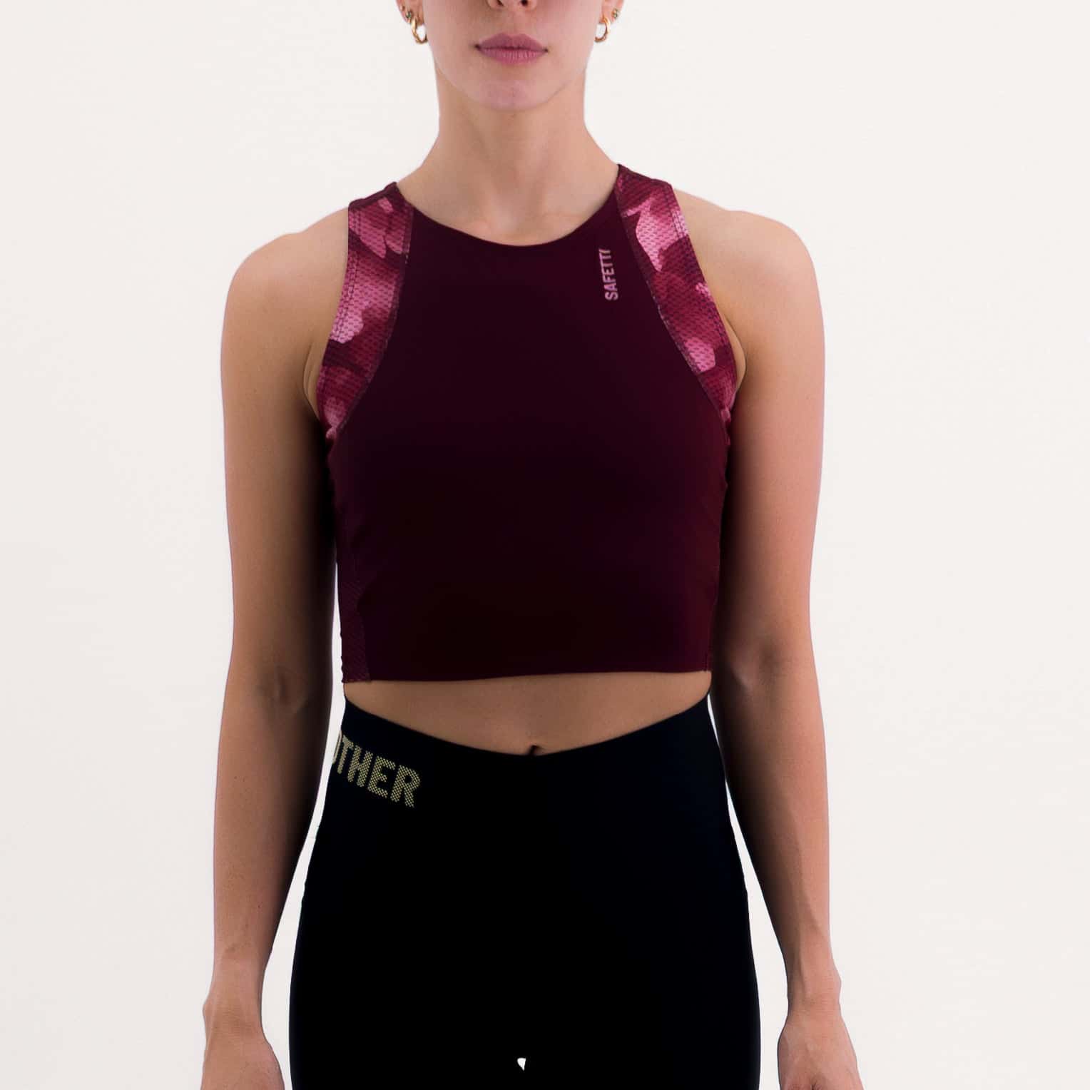 CROPTOP RUNNING/PÁDEL POCKET WINE PARA MUJER - miniatura 4
