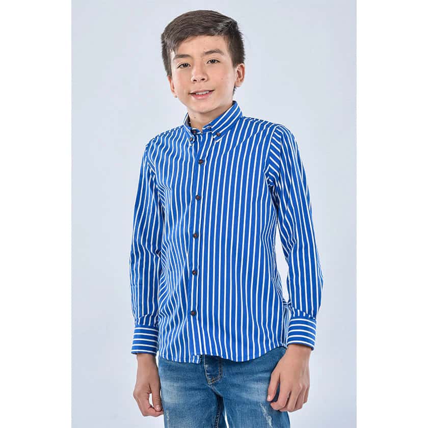 Camisa Azul Manga Larga Kids