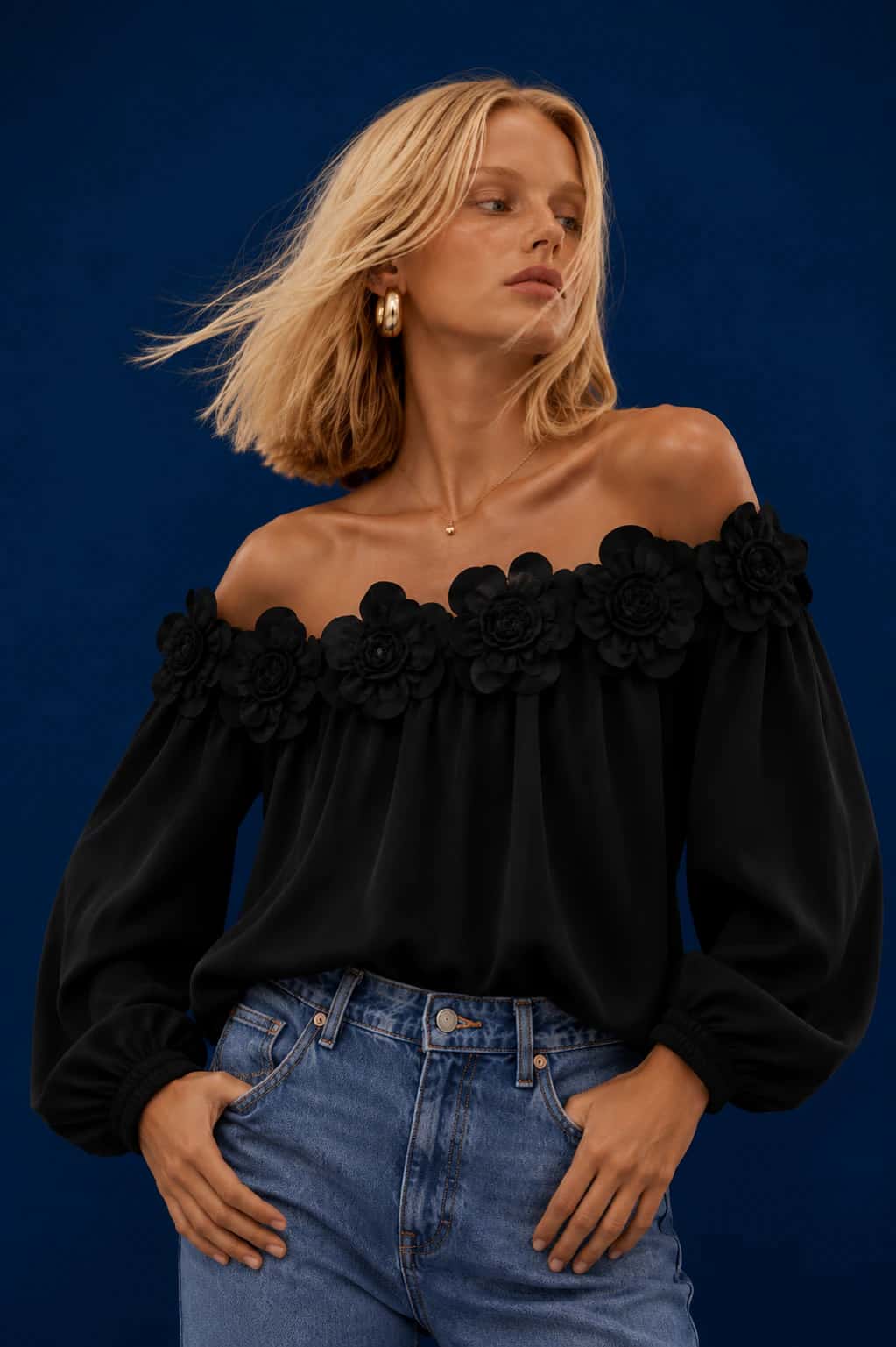 Blusa Magnoleah negro - miniatura 4