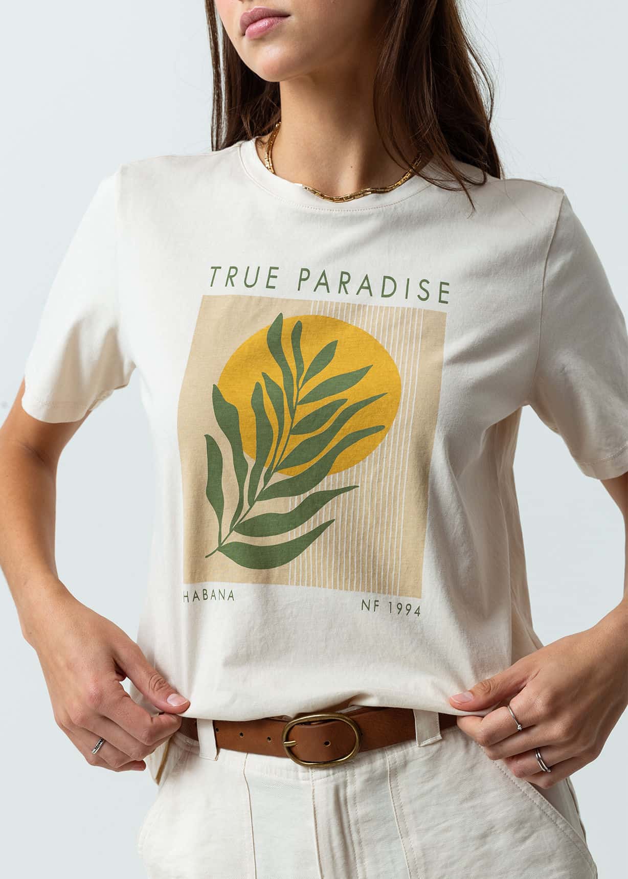 Camiseta manga corta estampada en frente