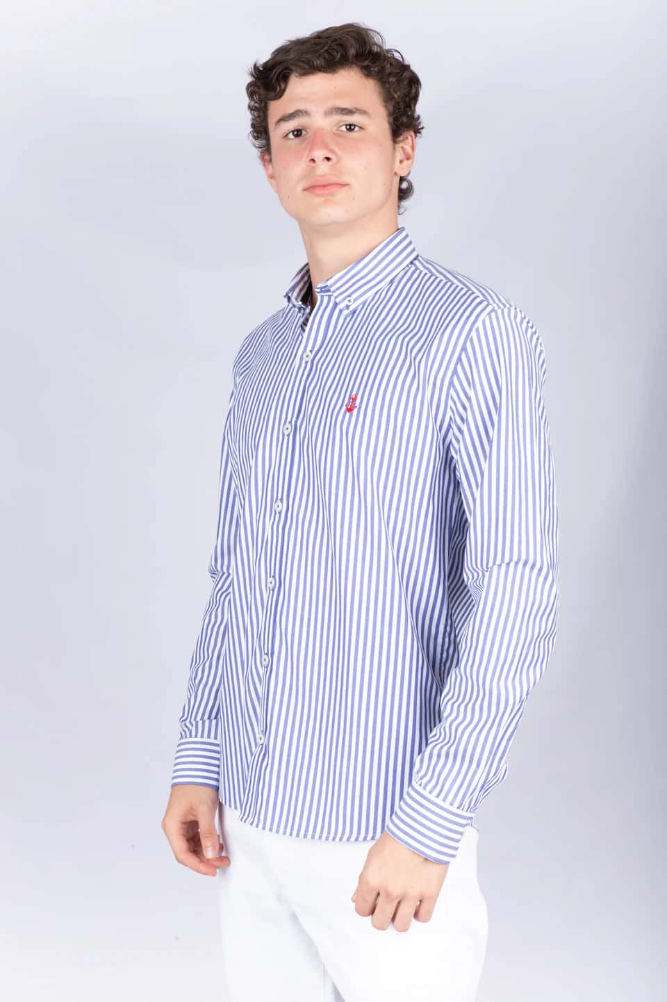 Camisa Rayas Azules A Roja