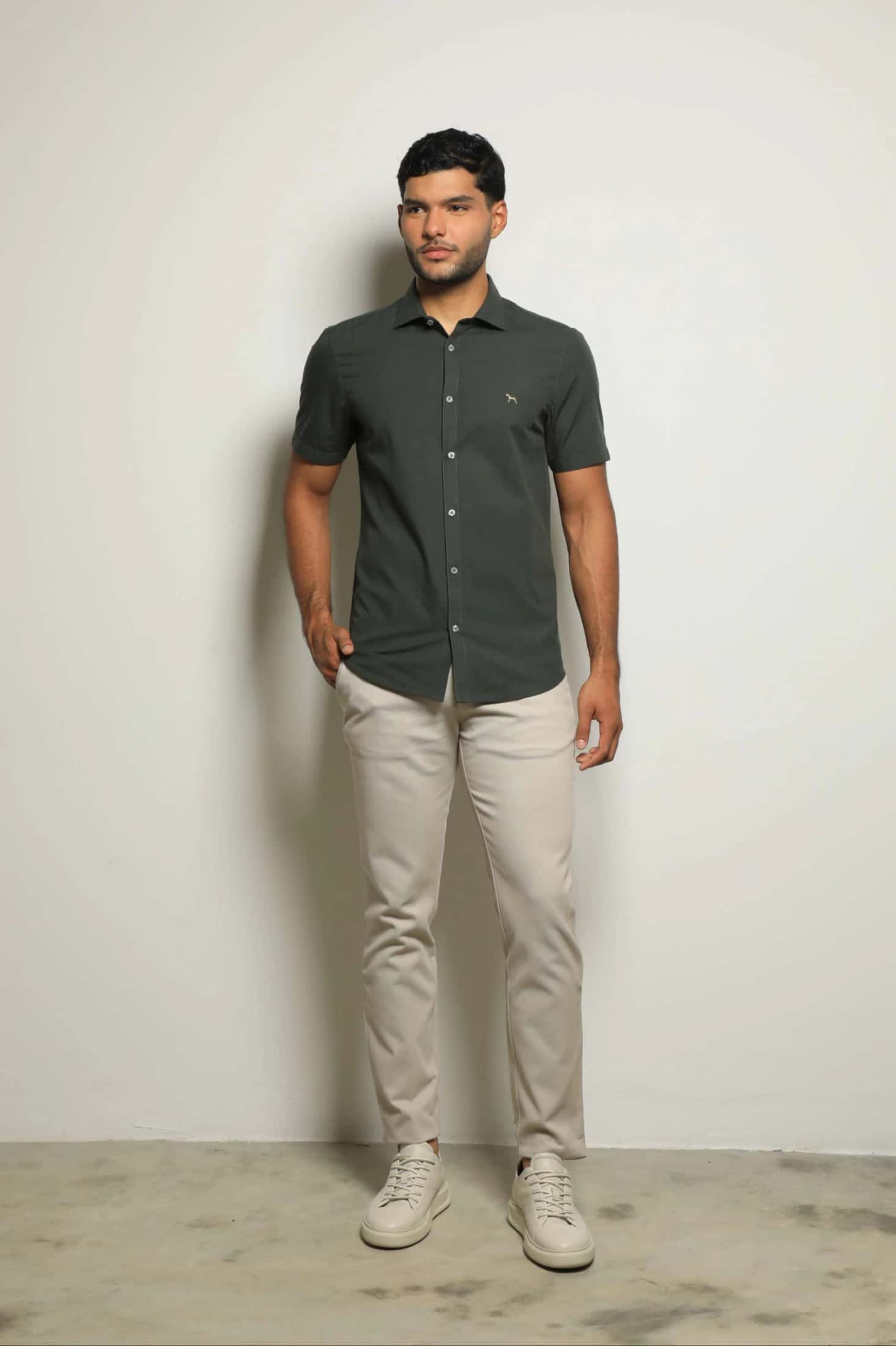 Camisa Manga Corta Verde