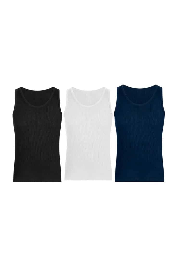 Camiseta cuello redondo acanalada (Pack X3)(2203)