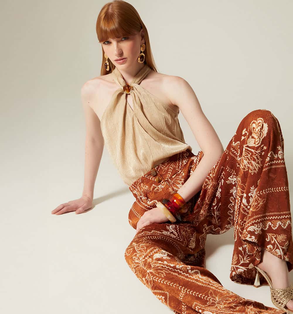 Pantalon palazzo pretina ancha