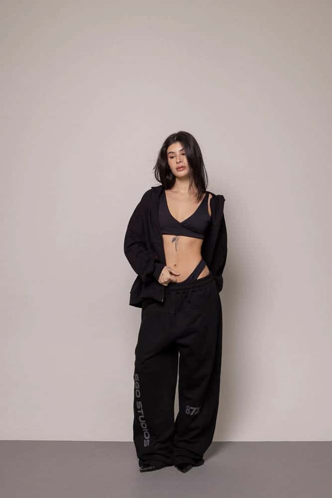 SET BUZO Y SUDADERA DAMA-NEGRO