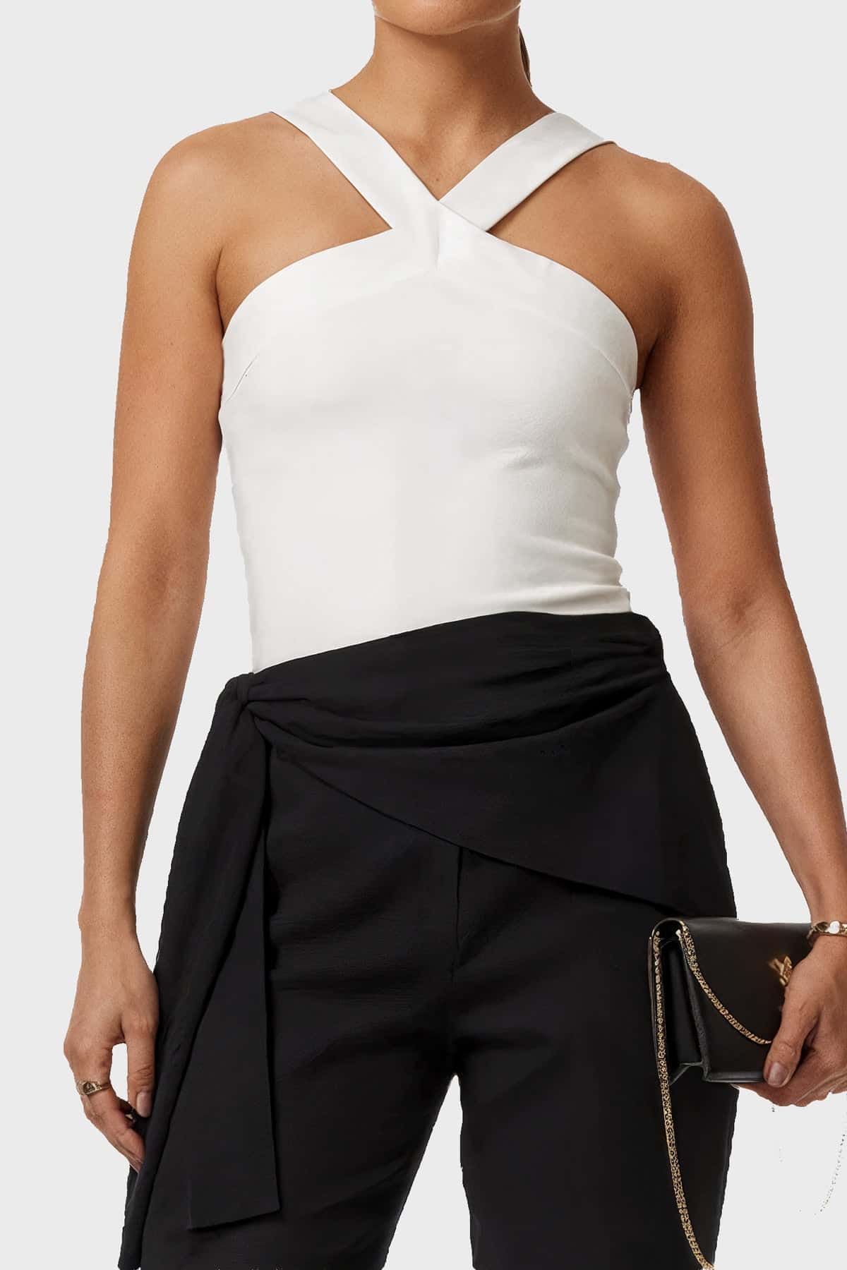 Blusa Con Tiras Cruzadas Martina Blanco