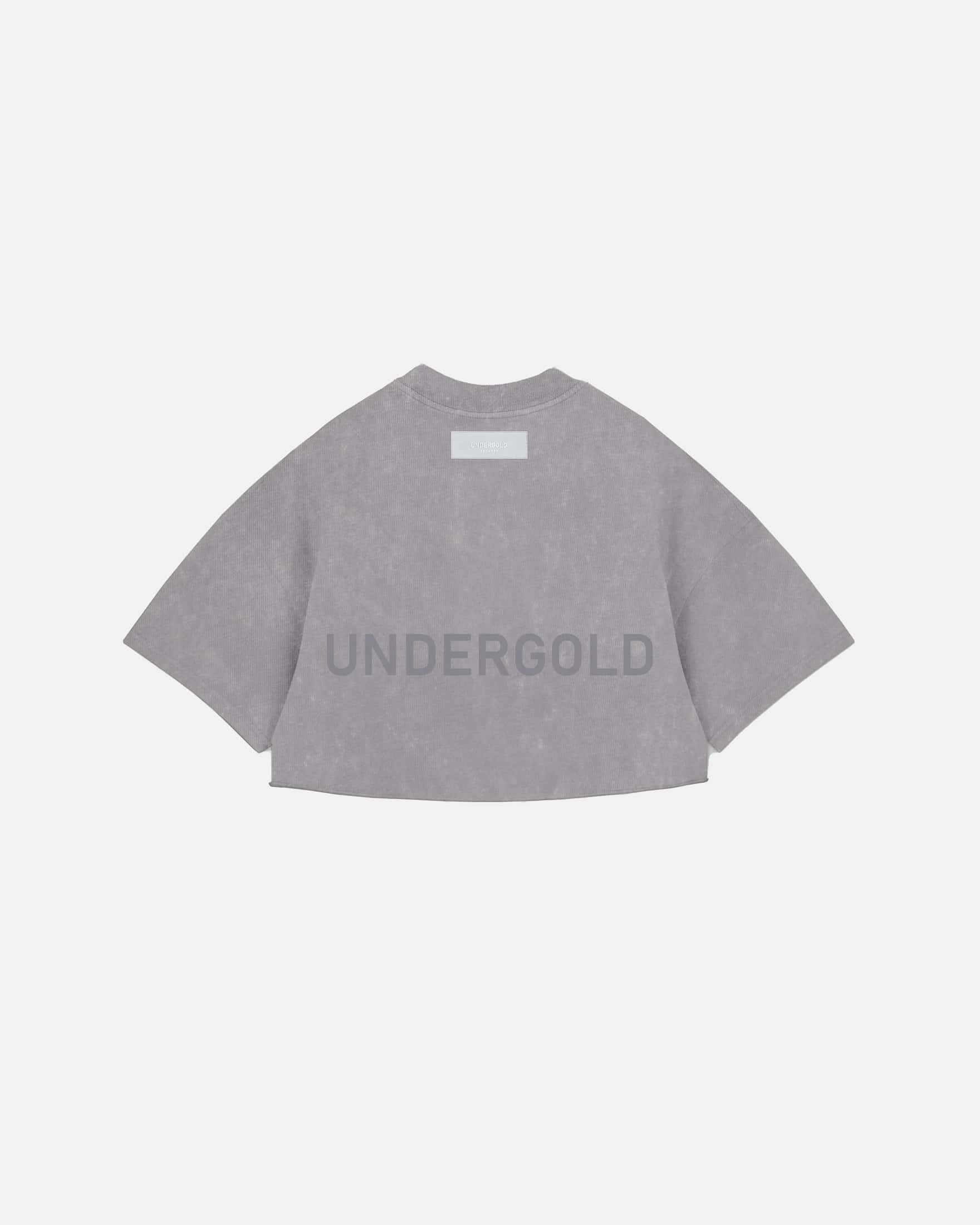 Line Logo Crop Top Washed Gray