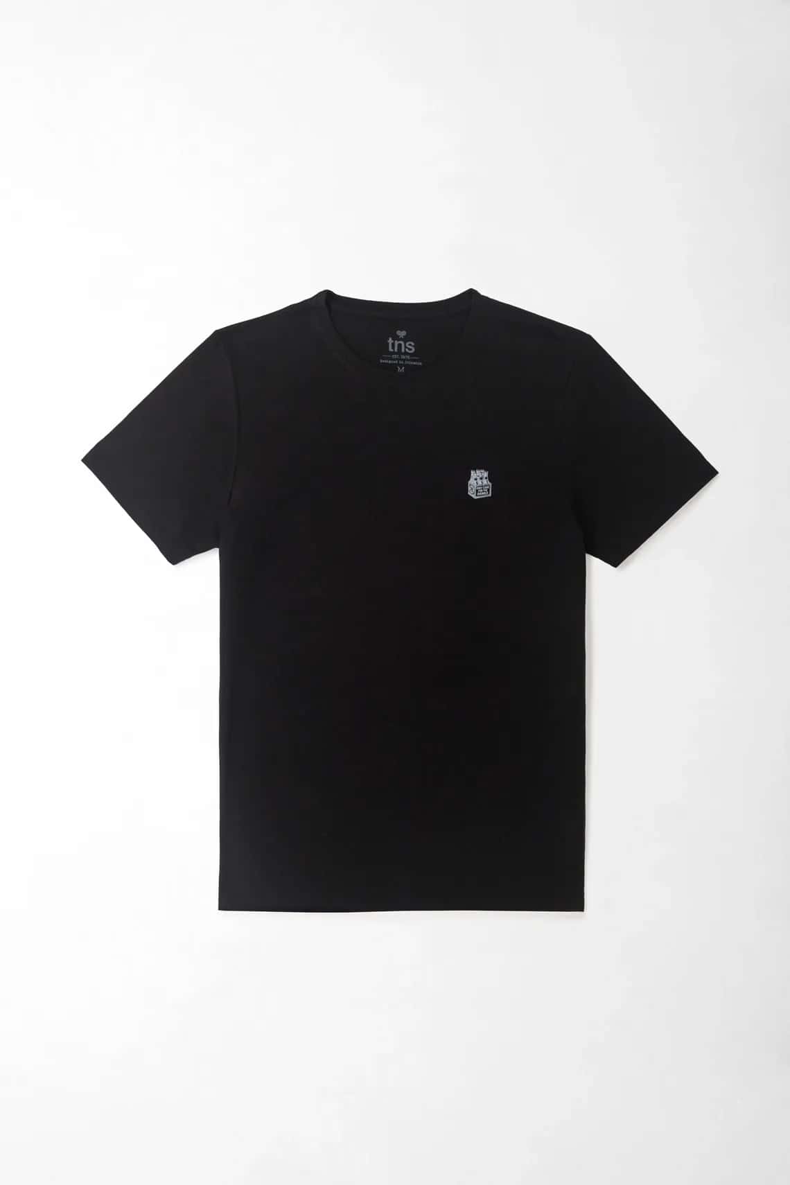 Camiseta para hombre algodón negro fit clásico con gráfico
