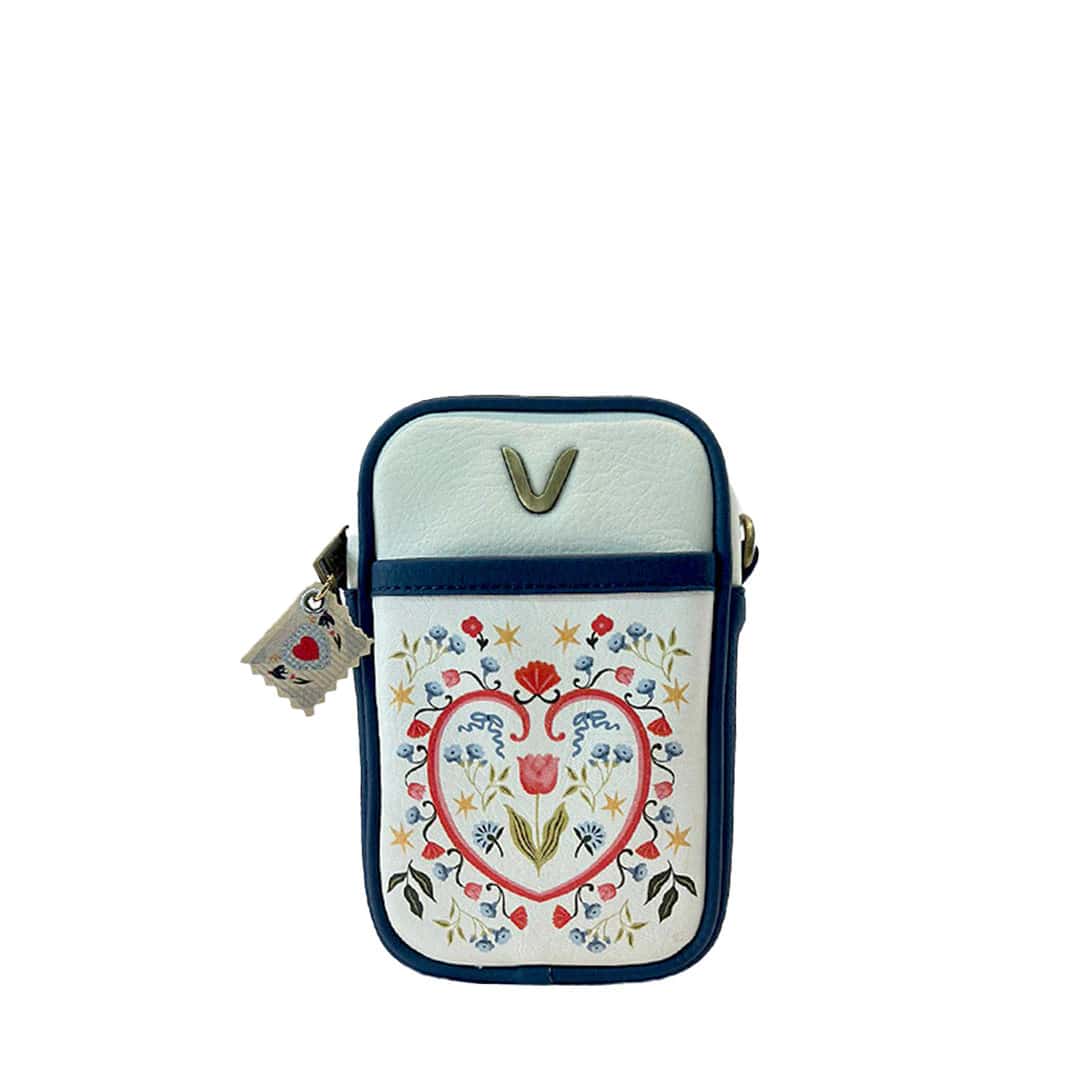 Manos Libre Para Mujer Portugal Estampado Azul Con Cargadera Love Is In The Air