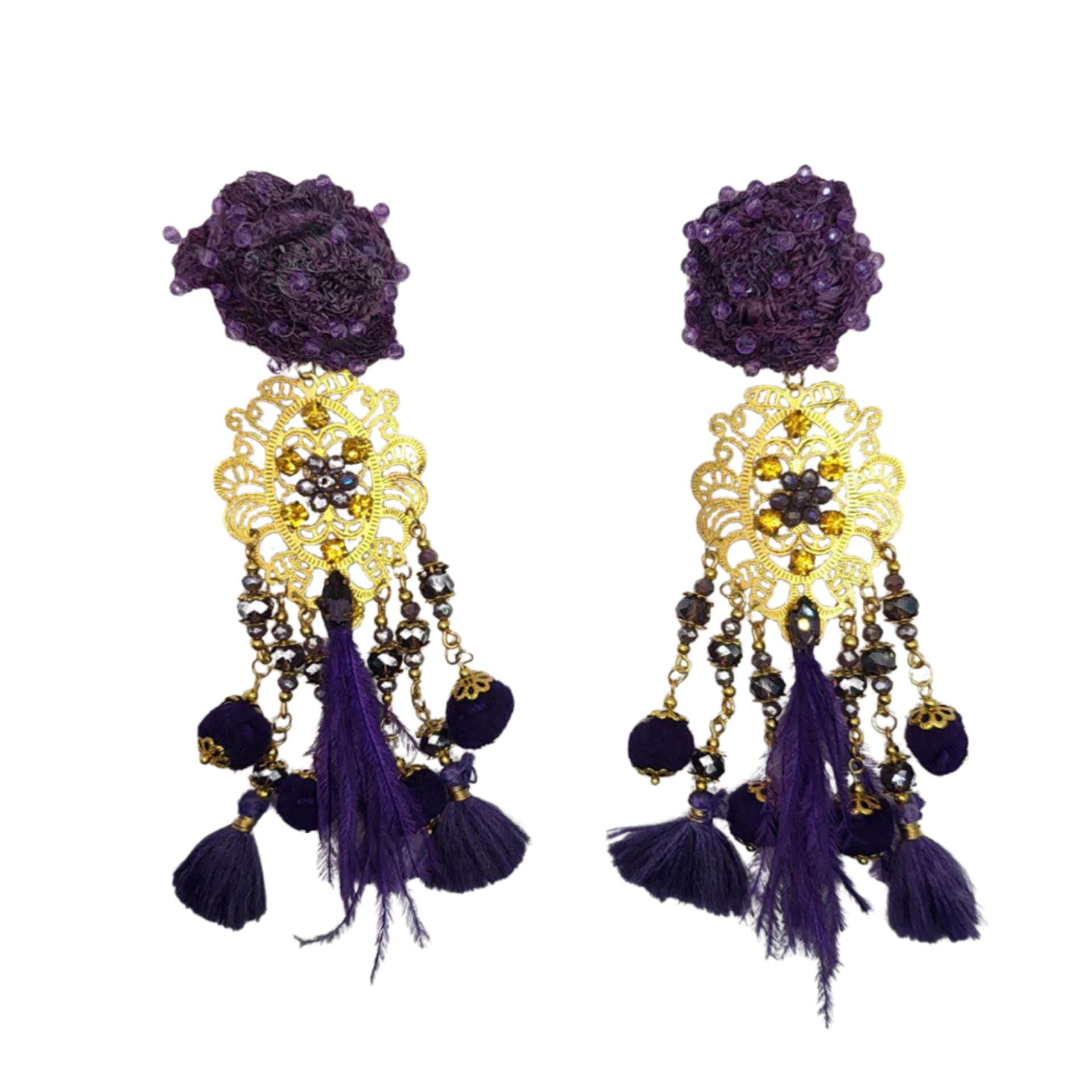 Color Flower Dangling Tassels
