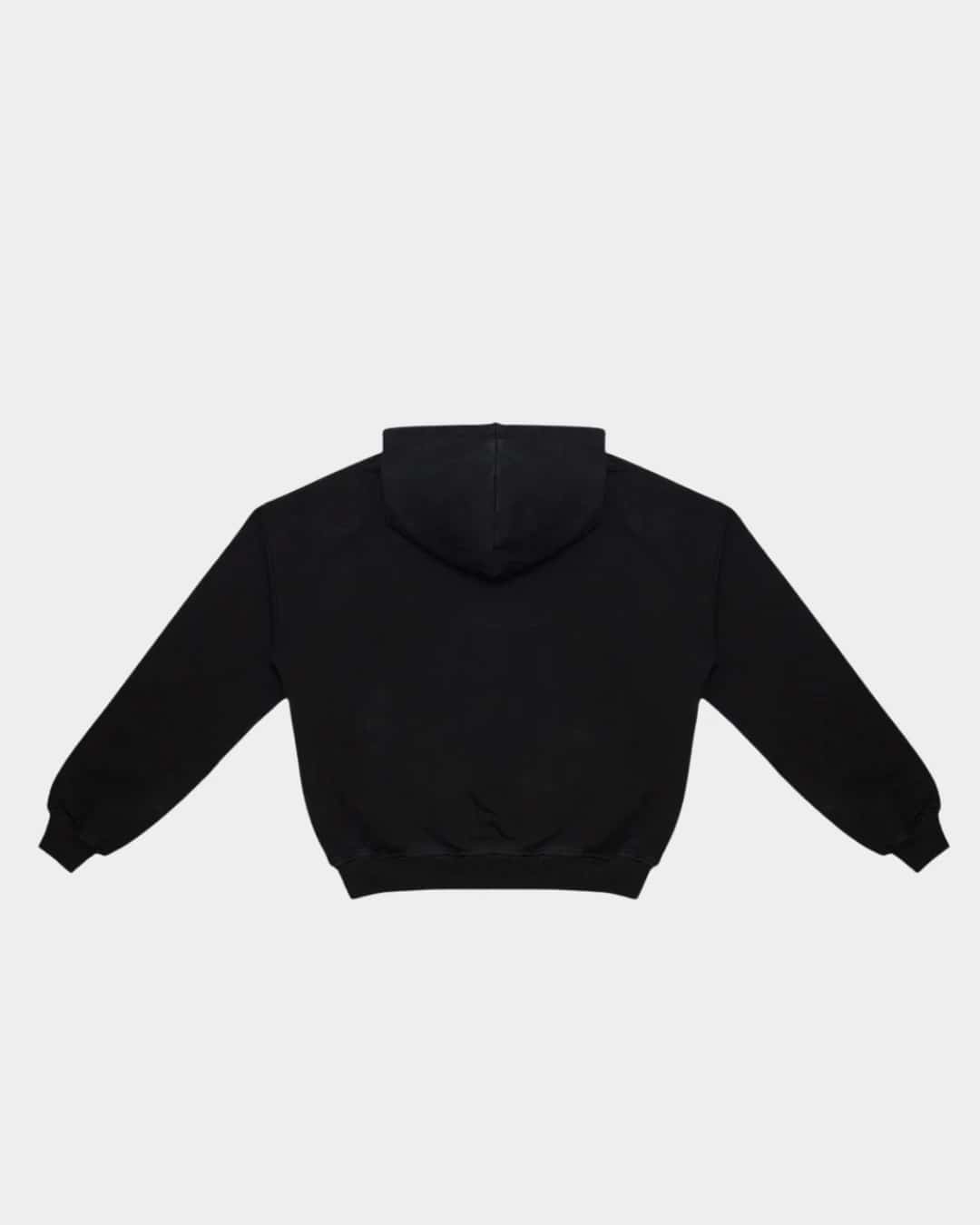 HOODIE BLOCK ROJO SOBRE NEGRO BOXY FIT - miniatura 2