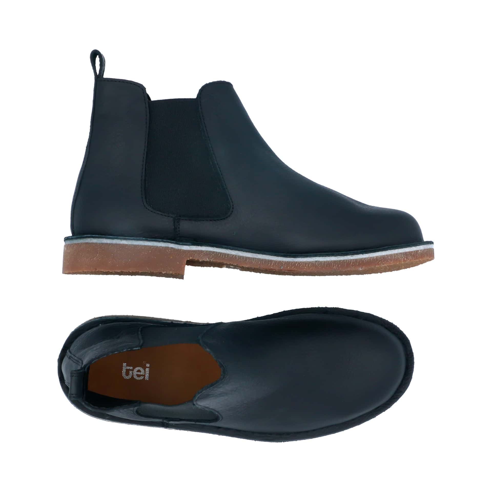 Botas Chelsea Hombre Cuero Abatanado Negro - miniatura 4