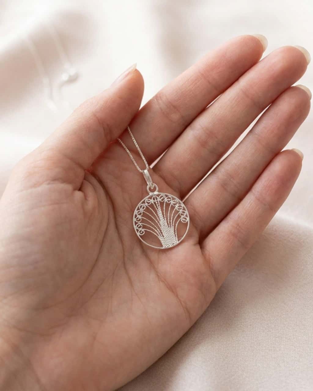 Cadena con Dije Arbol de la vida Plata Filigrana