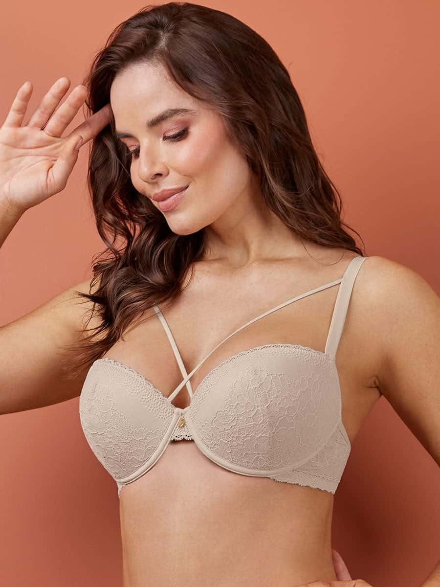 Brasier en Encaje Media Copa Color Perla