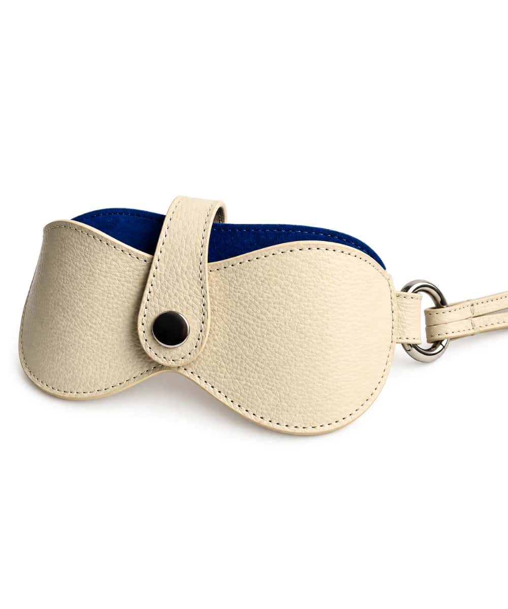 Estuche de Gafas Maxi Beige Nacarado en Cuero