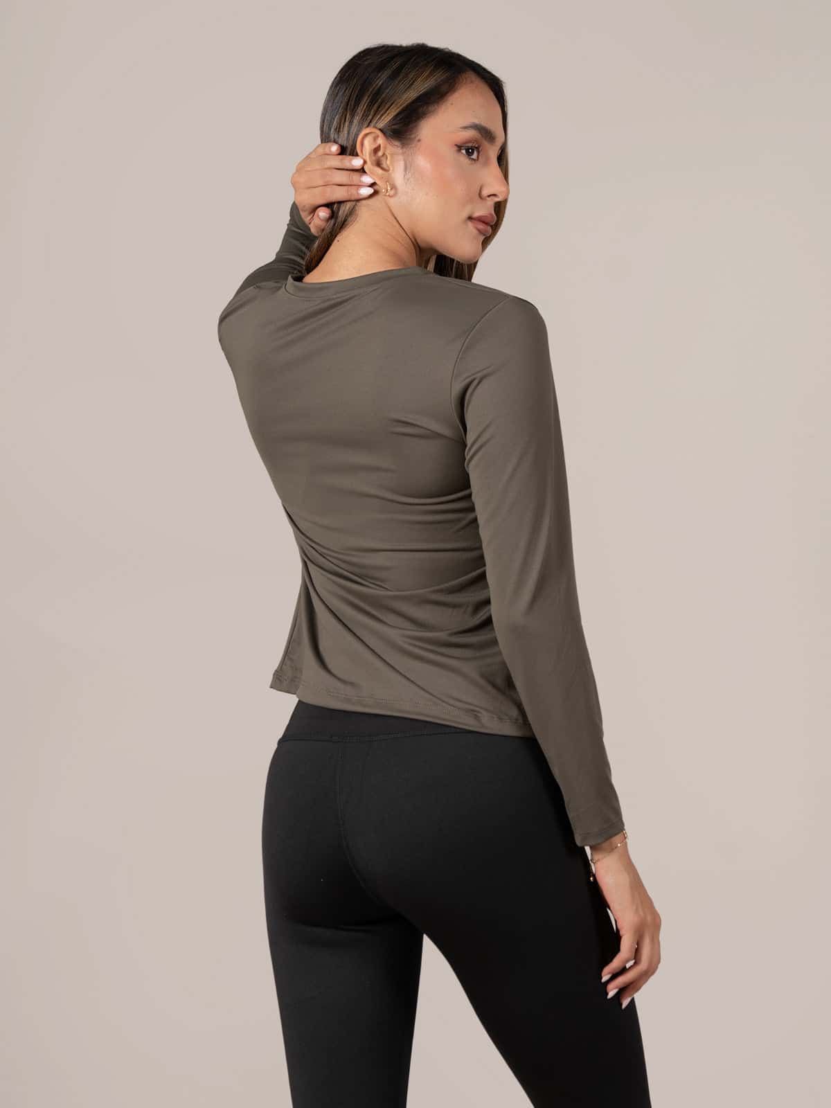 Buzo Basico Femenino Ibiza Gris Oliva - miniatura 3