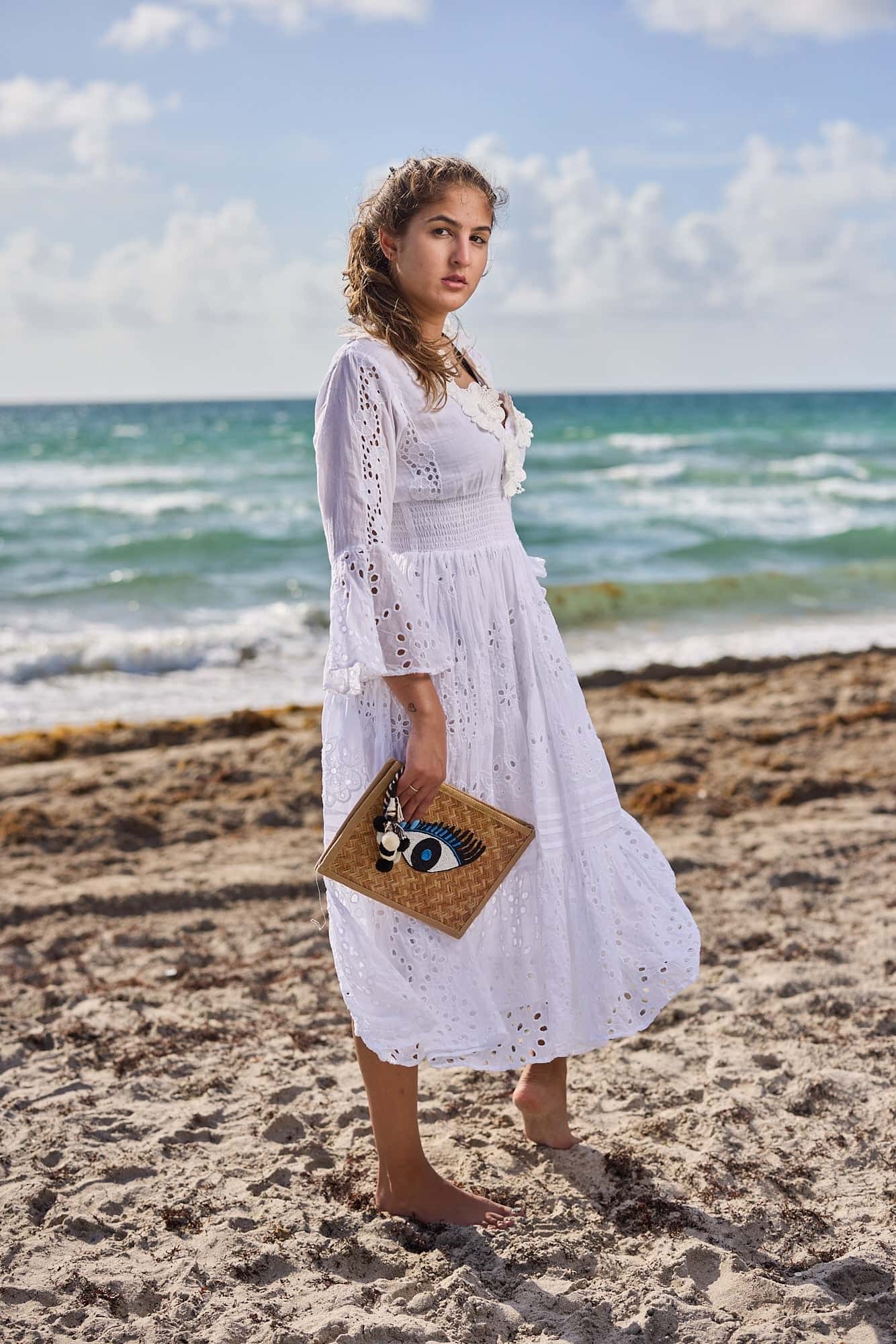 White Cotton Dress - miniatura 3
