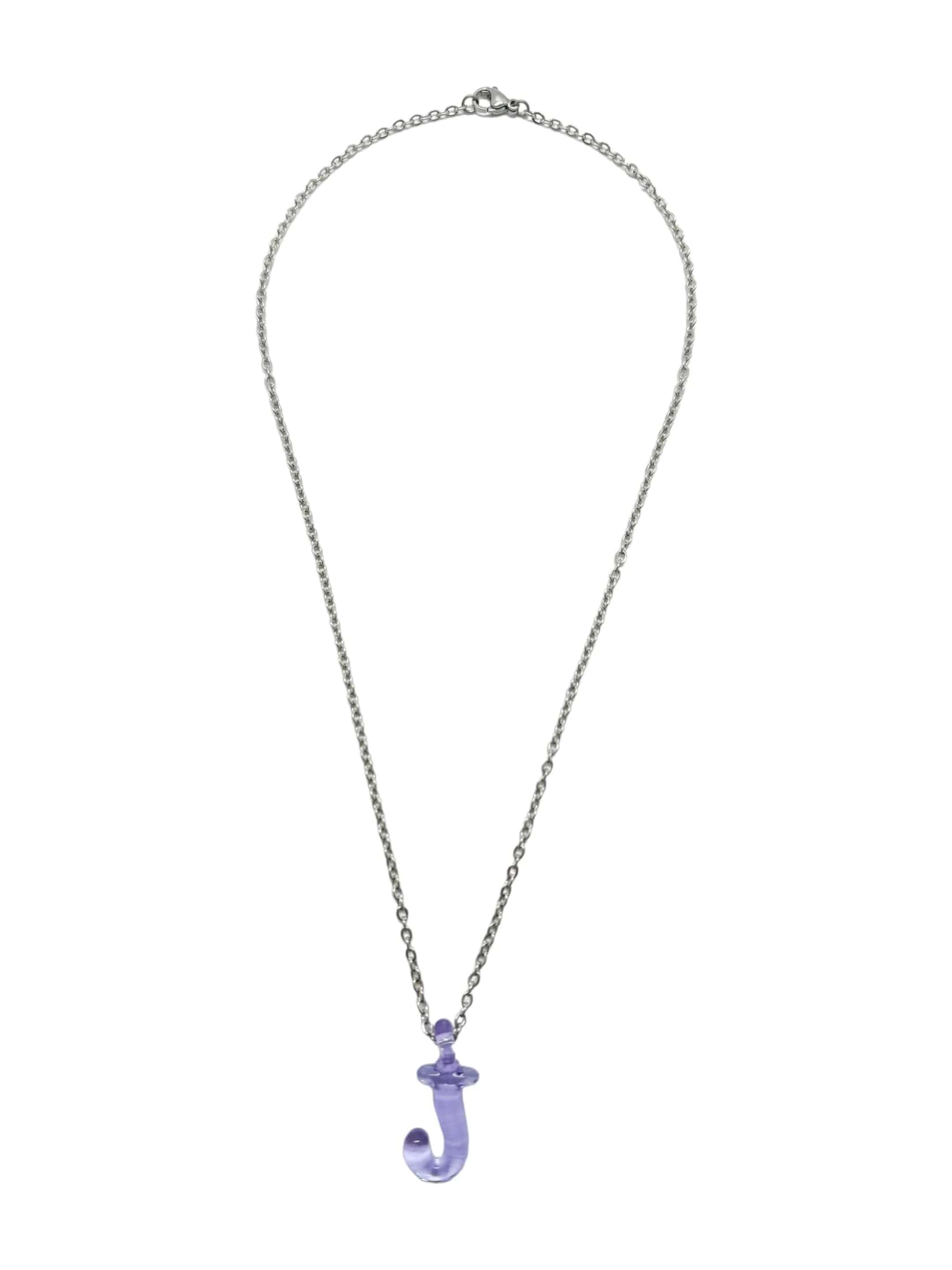 purpple glass necklace 1 letter - miniatura 9