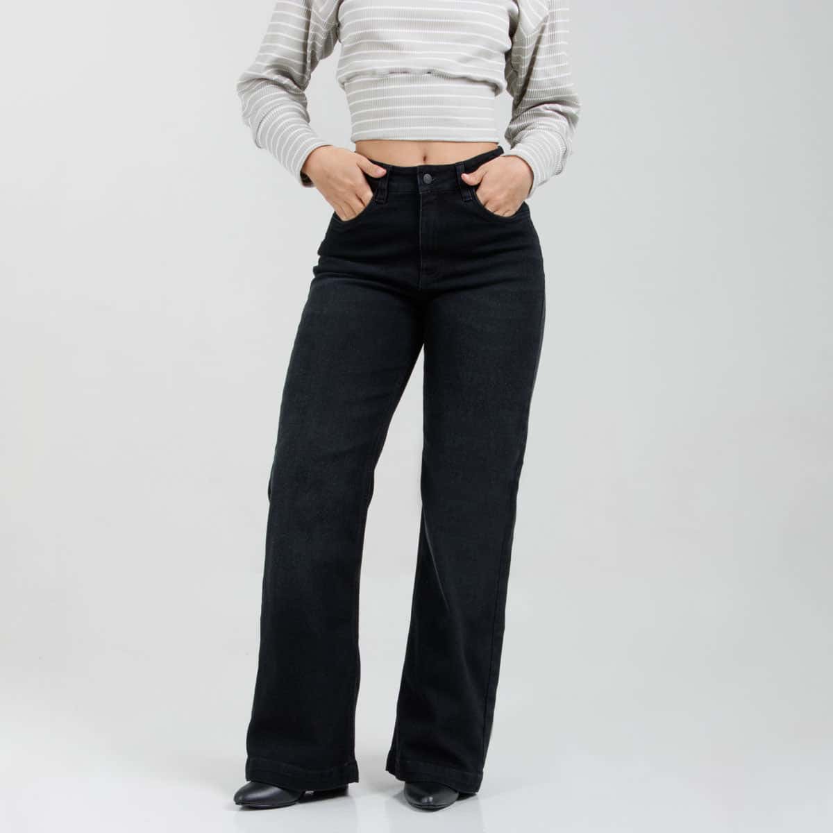 Jean Wide Leg Negro Ax-3155 Licrado