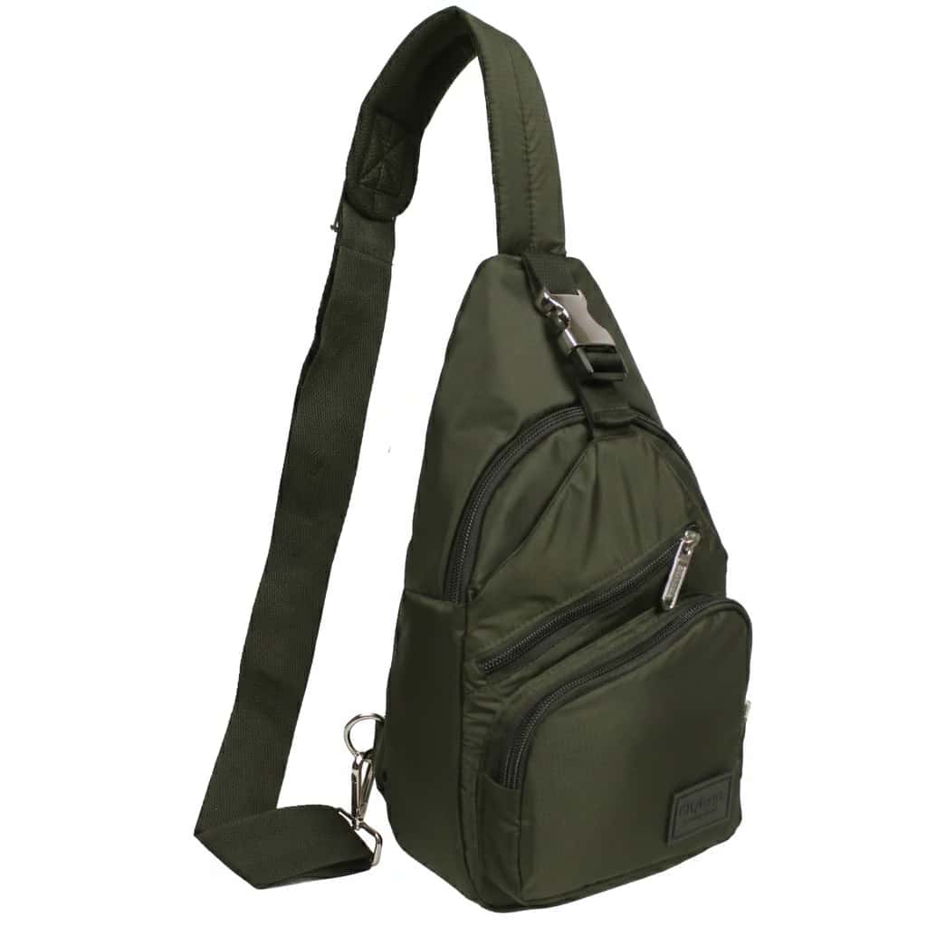 Bandolera Cruzada de Viaje Mediana Light Verde Militar -VM