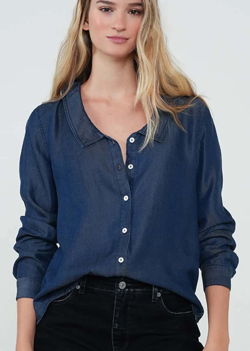 Camisa clásica tipo denim