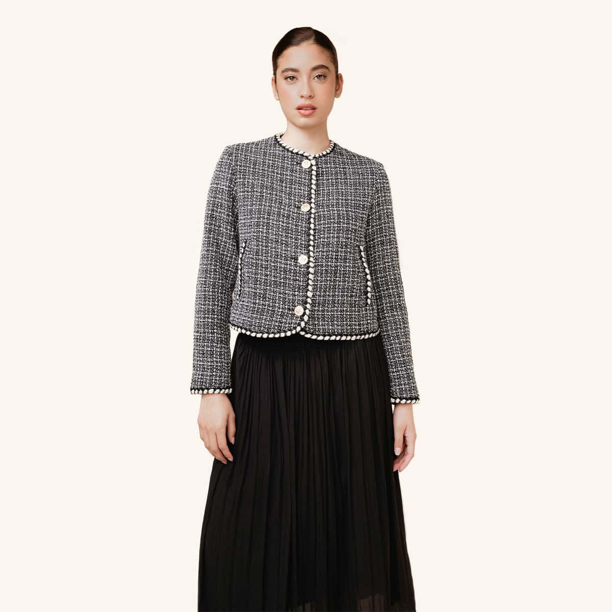 Chaqueta Ribera Negro Marfil Monteazul