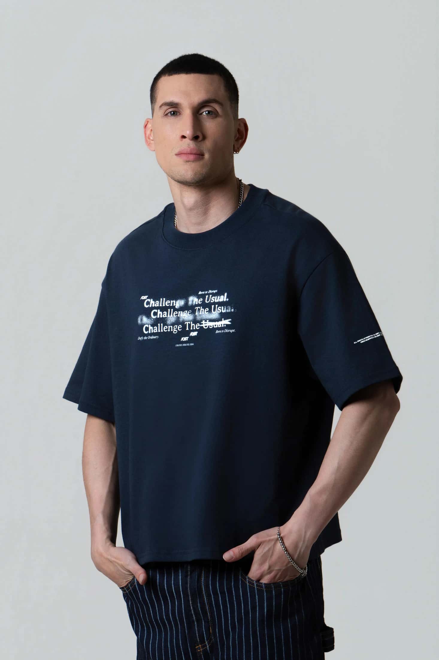 CAMISETA MANGA CORTA COLOR AZUL OSCURO