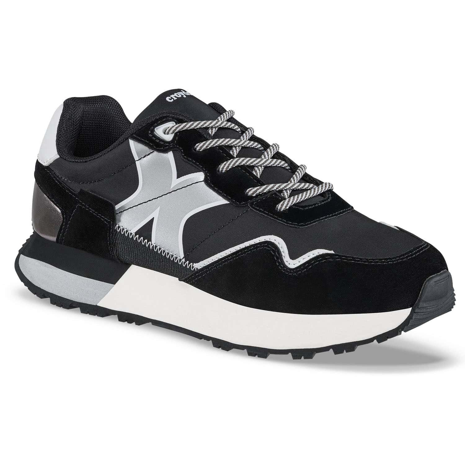 Tenis Urbanos Terniza Negro-Plata Croydon para Mujer