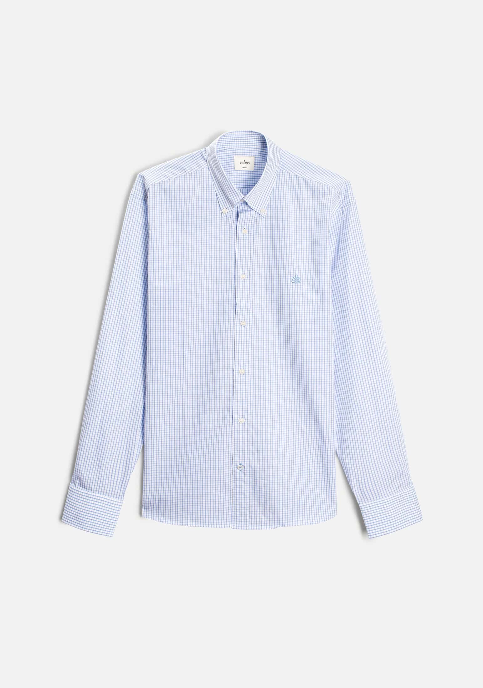 Camisa H CBD Cuadros L-Azl Azul Claro